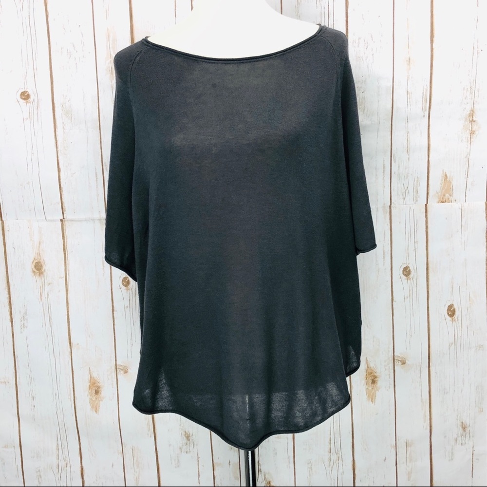 Ann Taylor LOFT Gray Boat Neck 3/4 Sleeve Top